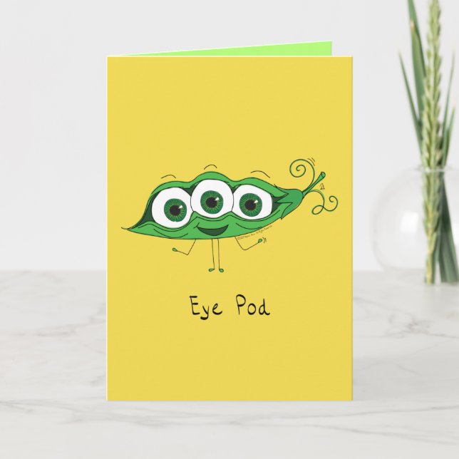 Eye Pod - Pea Pod mit Eyeballs Grußkarte Karte (Vorderseite)