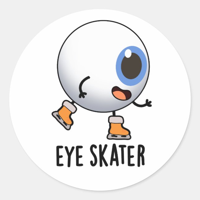 Eye Skater Funny Ice Skaten Puff Runder Aufkleber (Vorderseite)