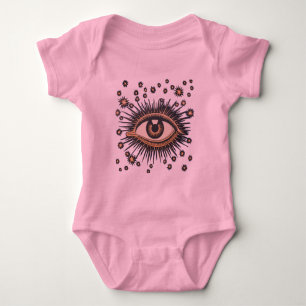 Eye Stars Moon Celestial Nouveau Baby Strampler