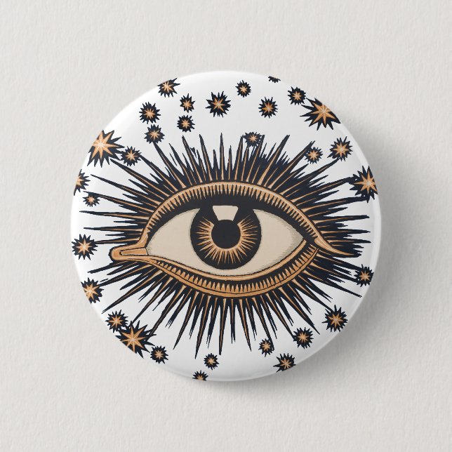 Eye Stars Moon Celestial Nouveau Button (Vorderseite)