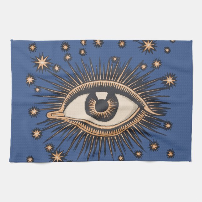 Eye Stars Moon Celestial Nouveau Geschirrtuch (Horizontal)