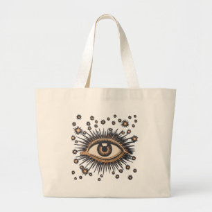Eye Stars Moon Celestial Nouveau Jumbo Stoffbeutel
