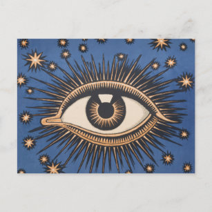 Eye Stars Moon Celestial Nouveau Postkarte