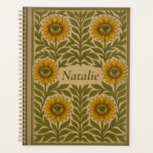 Eye Sunflower Vintag Floral Individuelle Name Plan
