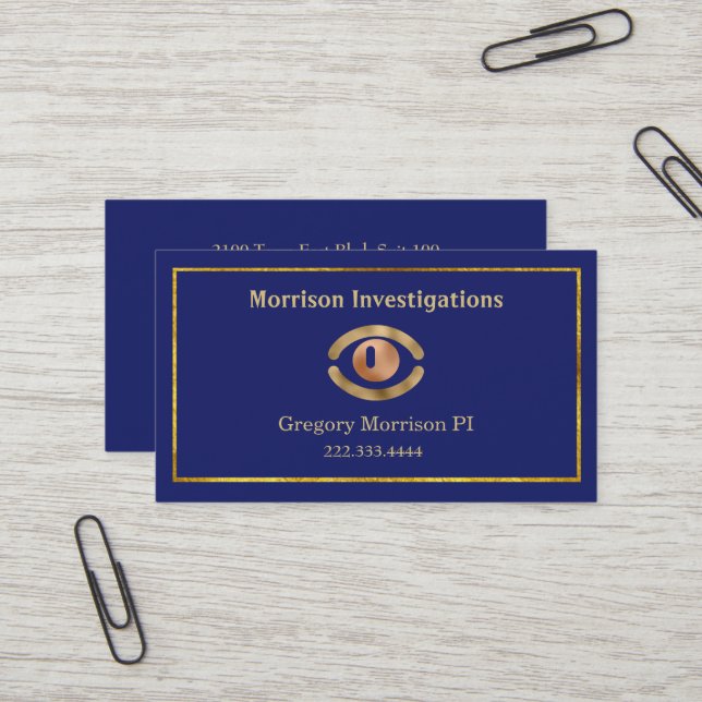Eye Symbol Private Investigation Business Card Visitenkarte (Vorderseite/Rückseite Beispiel)