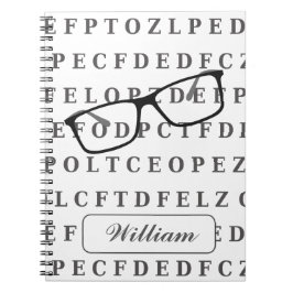 Eye Test Chart and Specs Personalised Optician Notizblock