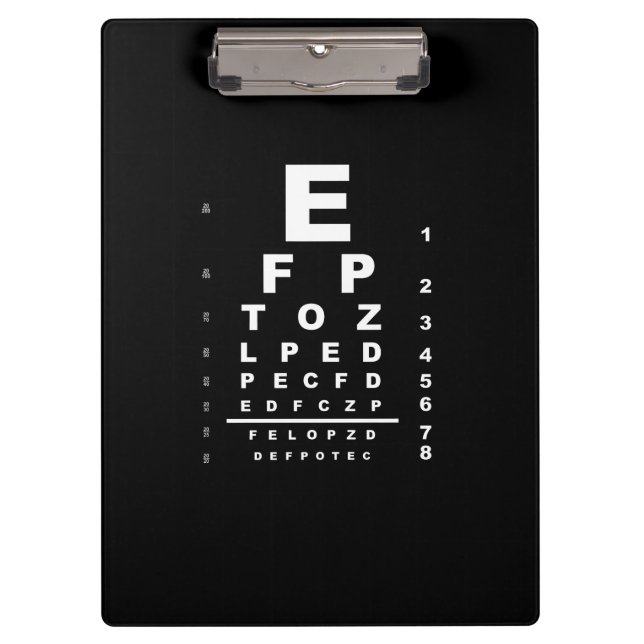 Eye Test Chart Klemmbrett (Vorderseite)