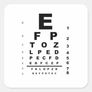 Eye Test Chart Quadratischer Aufkleber