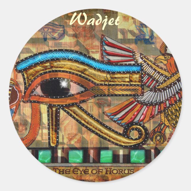 EYE VON HORUS Wadjet ägyptische Kunstkleber Runder Aufkleber (Vorderseite)