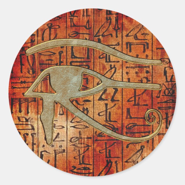EYE VON HORUS Wadjet ägyptische Kunstkleber Runder Aufkleber (Vorderseite)