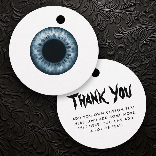 Eyeball Blue Iris Halloween vielen Dank Geschenkanhänger (Eyeball blue iris Halloween thank you Favor Tags)