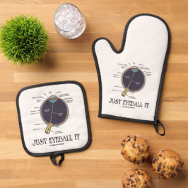 Eyeball It Human Eye Anatomy Geek Rat Ofenhandschuh & Topflappen-Set