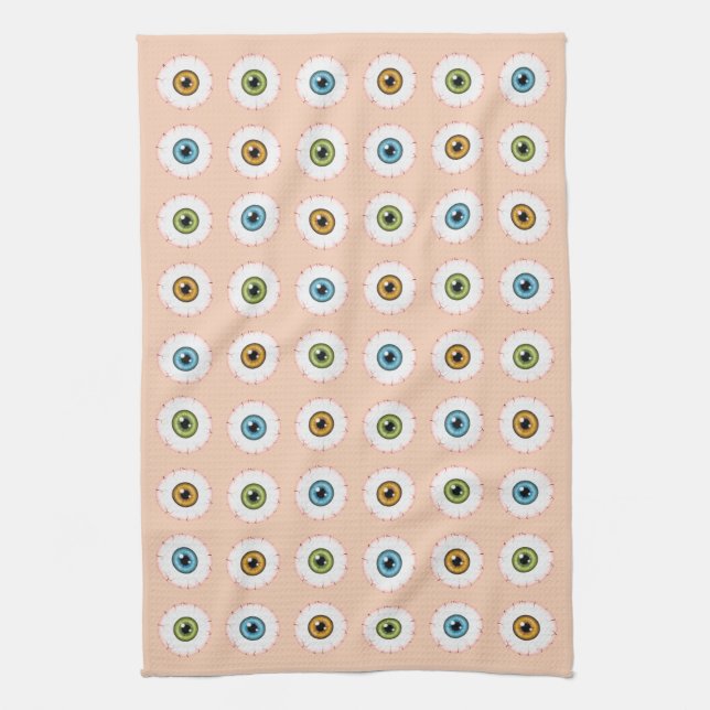Eyeball Pattern Creepy Bloodshot Halloween Augen Geschirrtuch (Vertikal)