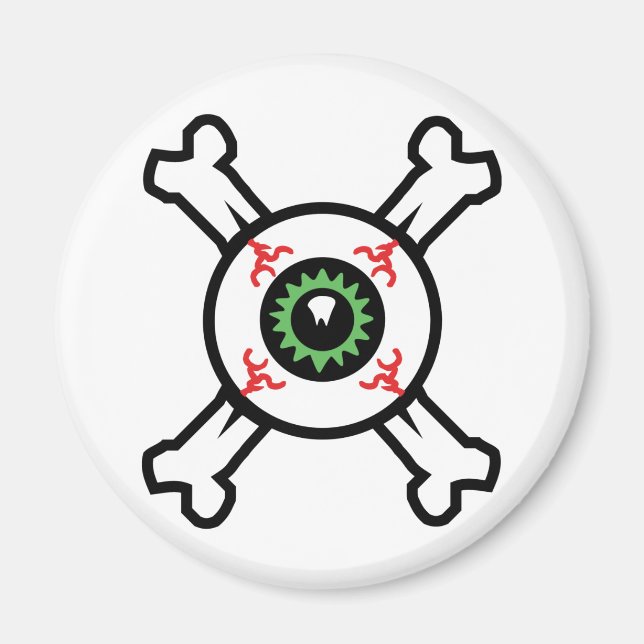 Eyeball und Crossbones für helle Hintergründe Magnet (Vorne)
