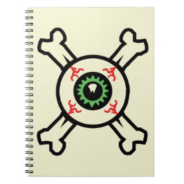 Eyeball und Crossbones (helle Hintergründe) Notizblock