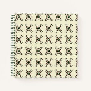 Eyeball und Crossbones (wiederholen) Square Notebo Notizbuch