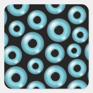 Eyeballs Quadratischer Aufkleber