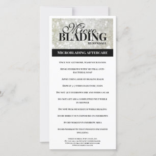 Eyebrow Aftercare Simple Black Platina Instruktion Dankeskarte