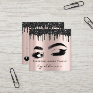 Eyebrow Lash Rose Tropfen 6 Punches QR-Logos Quadratische Visitenkarte