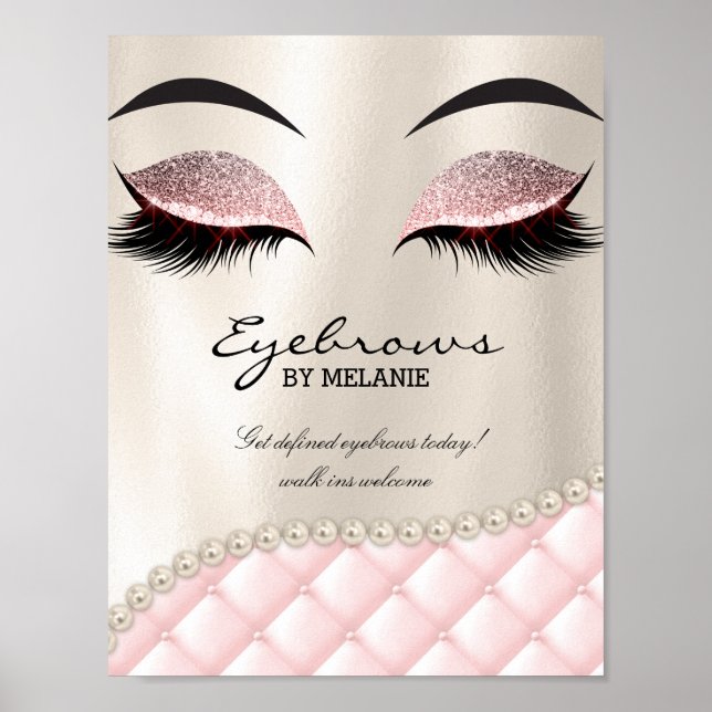 Eyebrow Lashes Eyelash Makeup Poster Hübsche Augen (Vorne)