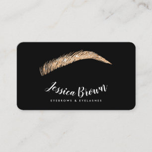 Eyebrow Lashes Rose Gold Glitzer Name glasig schwa Visitenkarte