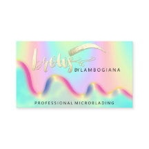 Eyebrow Logo Microblading Holograph QR Rainbow
