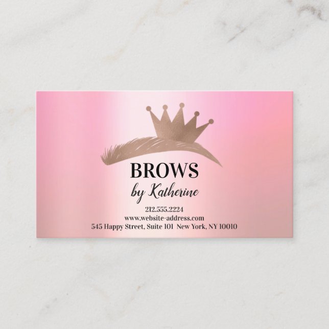Eyebrow Micorblade-Logo nach Pflege Kronen Rosa Ro Visitenkarte (Vorderseite)