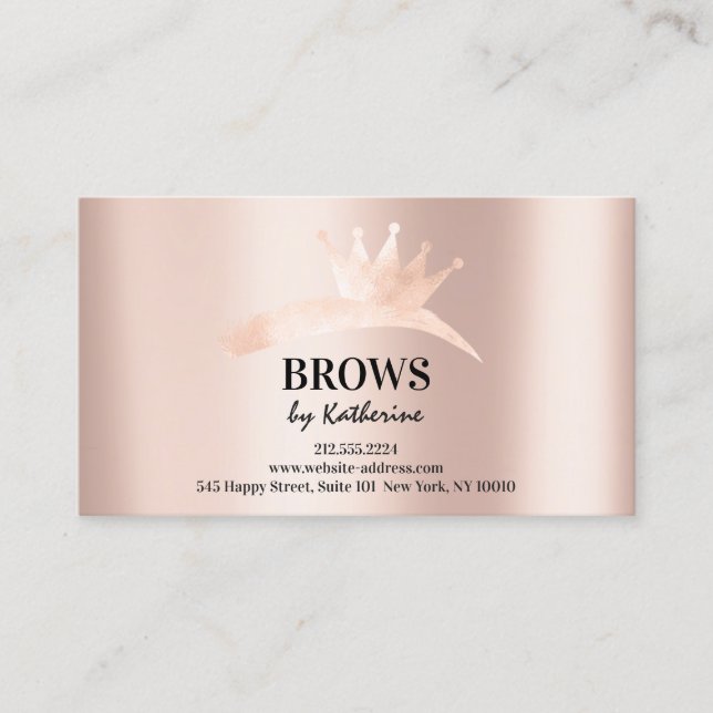 Eyebrow Micorblading Logo Aftercare-Rose Visitenkarte (Vorderseite)