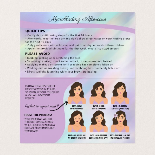 Eyebrow Microblading  Visitenkarten (Innenseite Aufgefaltet)