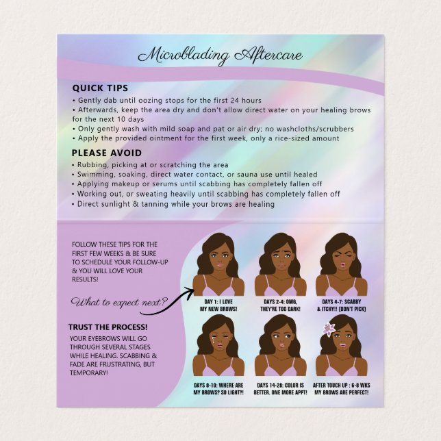 Eyebrow Microblading  Visitenkarten (Innenseite Aufgefaltet)