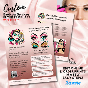 ⭐️ Eyebrow Shaping Flyer Template Blush Dusty Pink