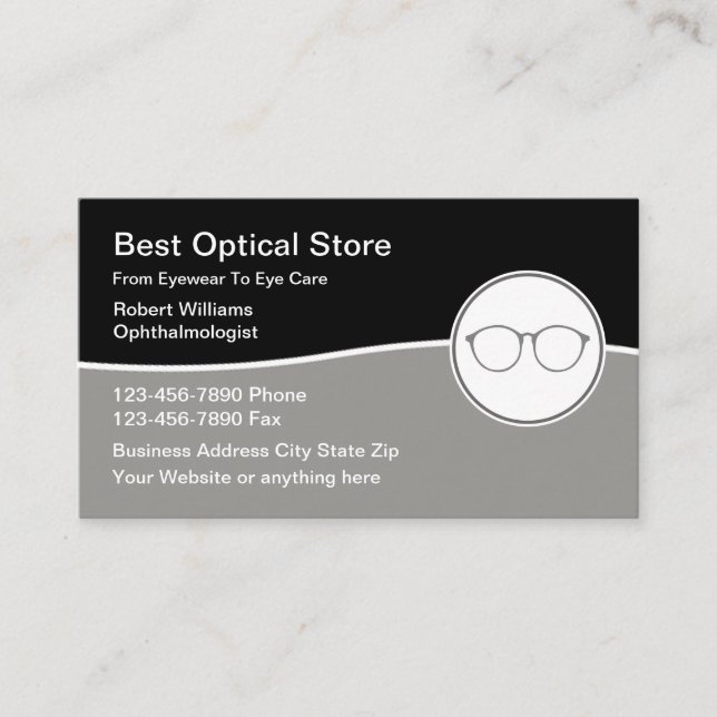 Eyecare Vision Ophthalmology Theme Business Cards Visitenkarte (Vorderseite)