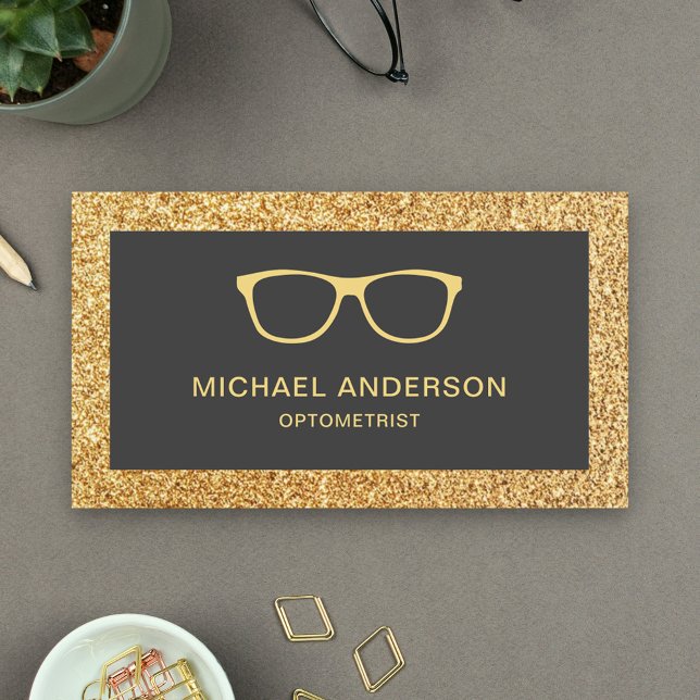 Eyeglasses Gold Glitzer Augenarzt Optometriker Visitenkarte (Von Creator hochgeladen)