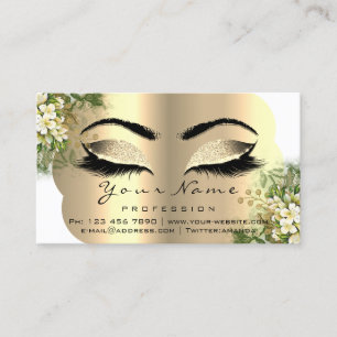 Eyelash Aftercare Instructions Floral Mint White Visitenkarte