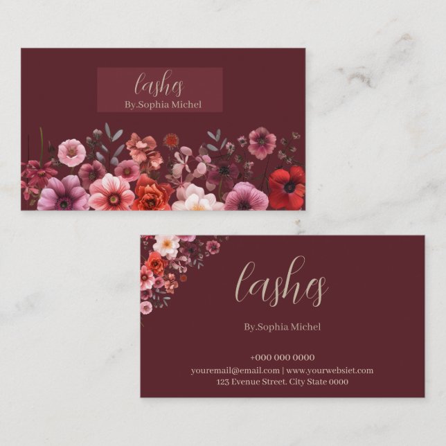 Eyelash Artist Carte de visite - Elégant & Profess (Devant / Derrière)