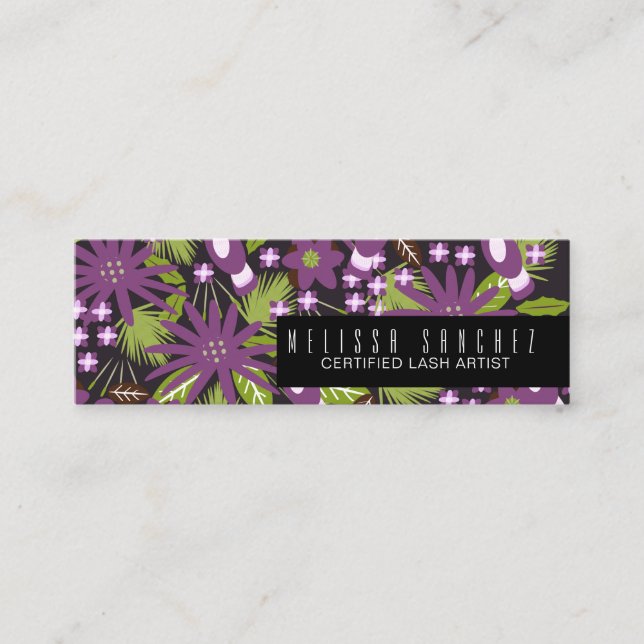 Eyelash Artist Extensions Makeup Artist Tropical Mini Visitenkarte (Vorderseite)