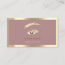 Eyelash Brow Makeup Logo Qr Code Rose Goldrahmen Visitenkarte