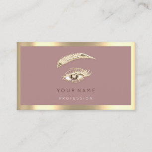 Eyelash Brow Makeup Logo Qr Code Rose Goldrahmen Visitenkarte