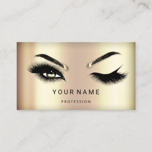 Eyelash Brow Microblade Haar QR CODE Logo Faux Gol Visitenkarte