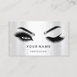Eyelash Brow Microblade. QR CODE Logo Silver WELLN Visitenkarte