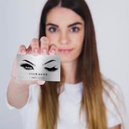 Eyelash Brows Microblade. QR CODE-Logo grau Visitenkarte