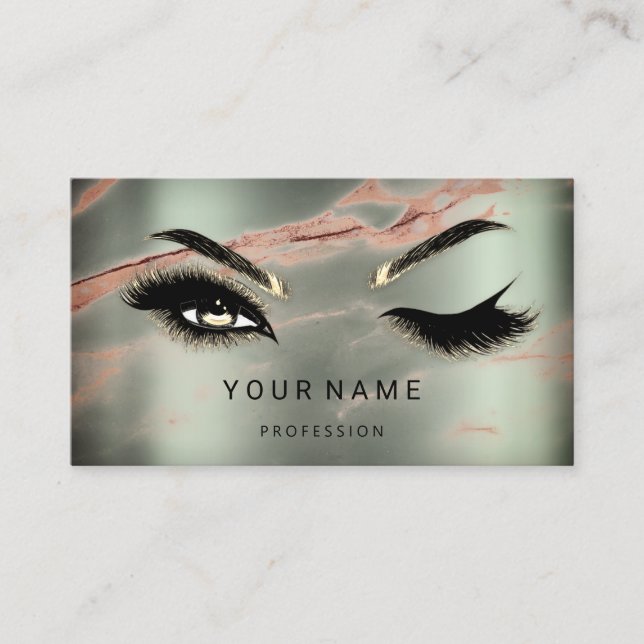 Eyelash Brows Microblade. QR-CODE-Logo-Marmor Aqua Visitenkarte (Vorderseite)