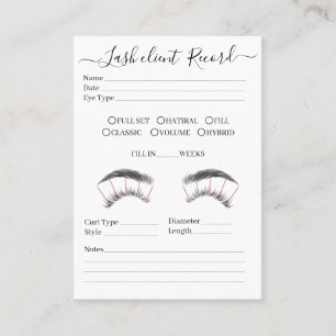 Eyelash-Client-Record Form Business Card Visitenkarte