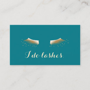 Eyelash-Erweiterungen aquamarin u. Gold elegant Visitenkarte