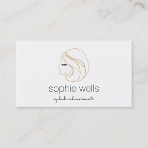 EyeLash-Erweiterungen und False Eyelashes Weiß Visitenkarte