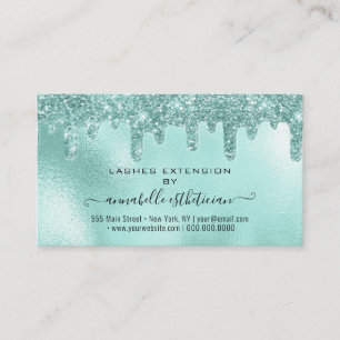 Eyelash Extension Aftercare Instruction Glitzern Visitenkarte