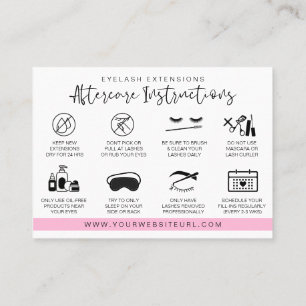 Eyelash Extension Aftercare Instructions Lash Logo Visitenkarte