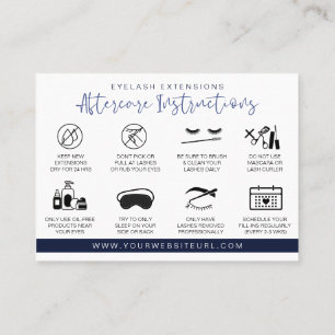 Eyelash Extension Aftercare Instructions Lash Logo Visitenkarte