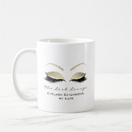 Eyelash Extension Beauty Studio Gold Glitzer Glam Kaffeetasse