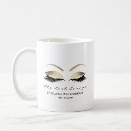 Eyelash Extension Beauty Studio Gold Glitzer Kaffeetasse